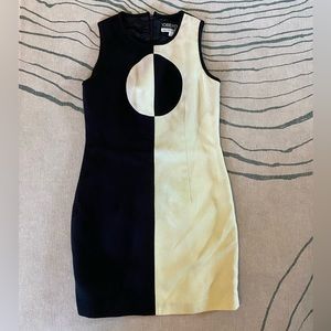 Retro Black and Light Green Fitted Dress